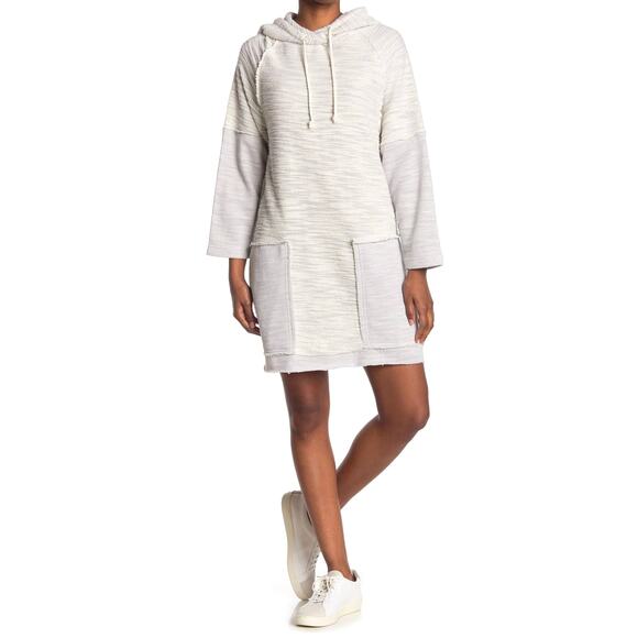 NEW STITCHDROP PATCH POCKET SLUB HOODIE DRESS - SMALL - Picture 1 of 7